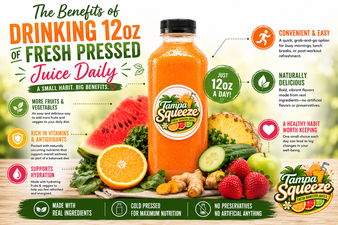 Why Drinking 12oz of Fresh-Pressed Juice Every Day Can Be a Great Addition to Your Routine